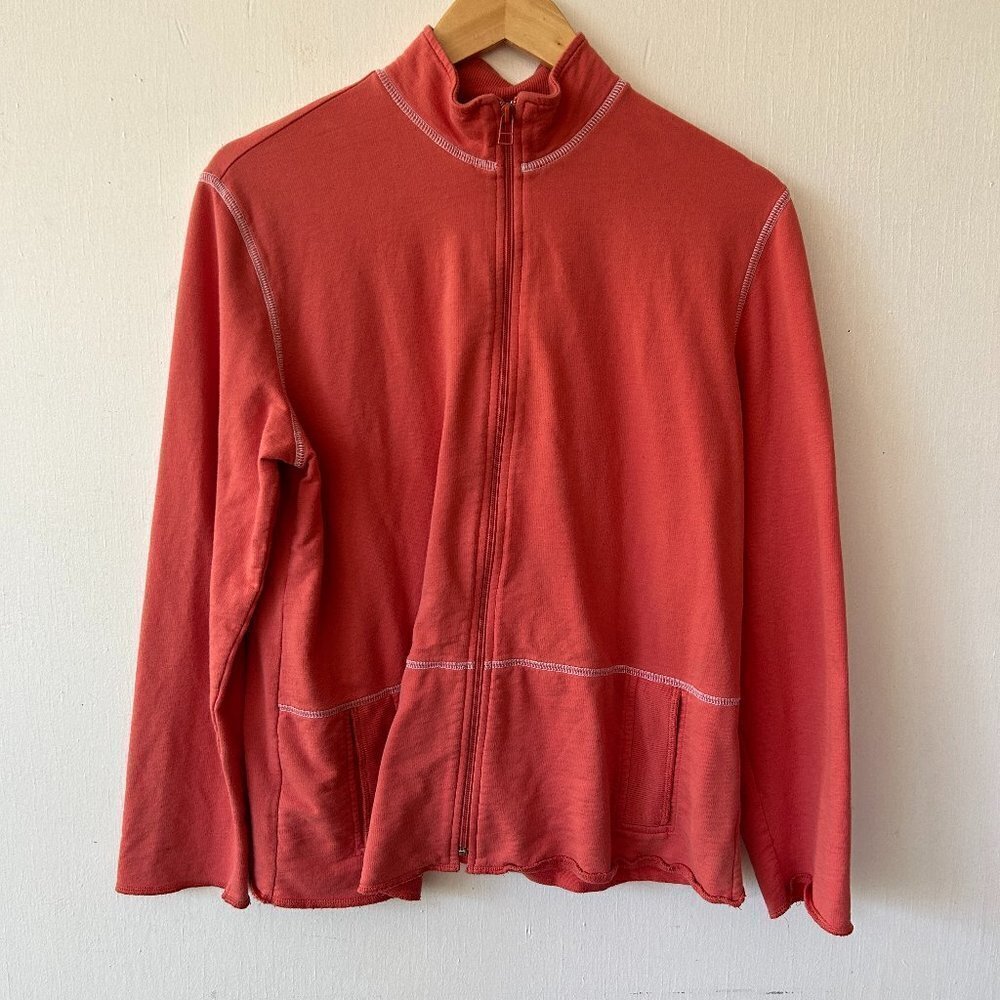 Spa by Chicos Athletic Jacket Womens Small Pink‎ Zip Up Pockets Chicos 1